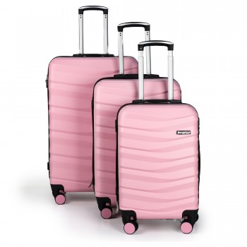 Série de 3 valises ABS Rose